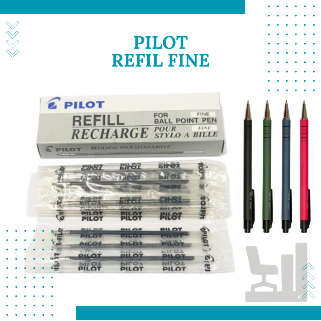 

(1 pcs) Refill Isi Pulpen Ballpoint PILOT BPRK-10M Stylo / BRG-10F Rexgrip RFJS-3 / Refill Stylo Rexgrip (Hitam)