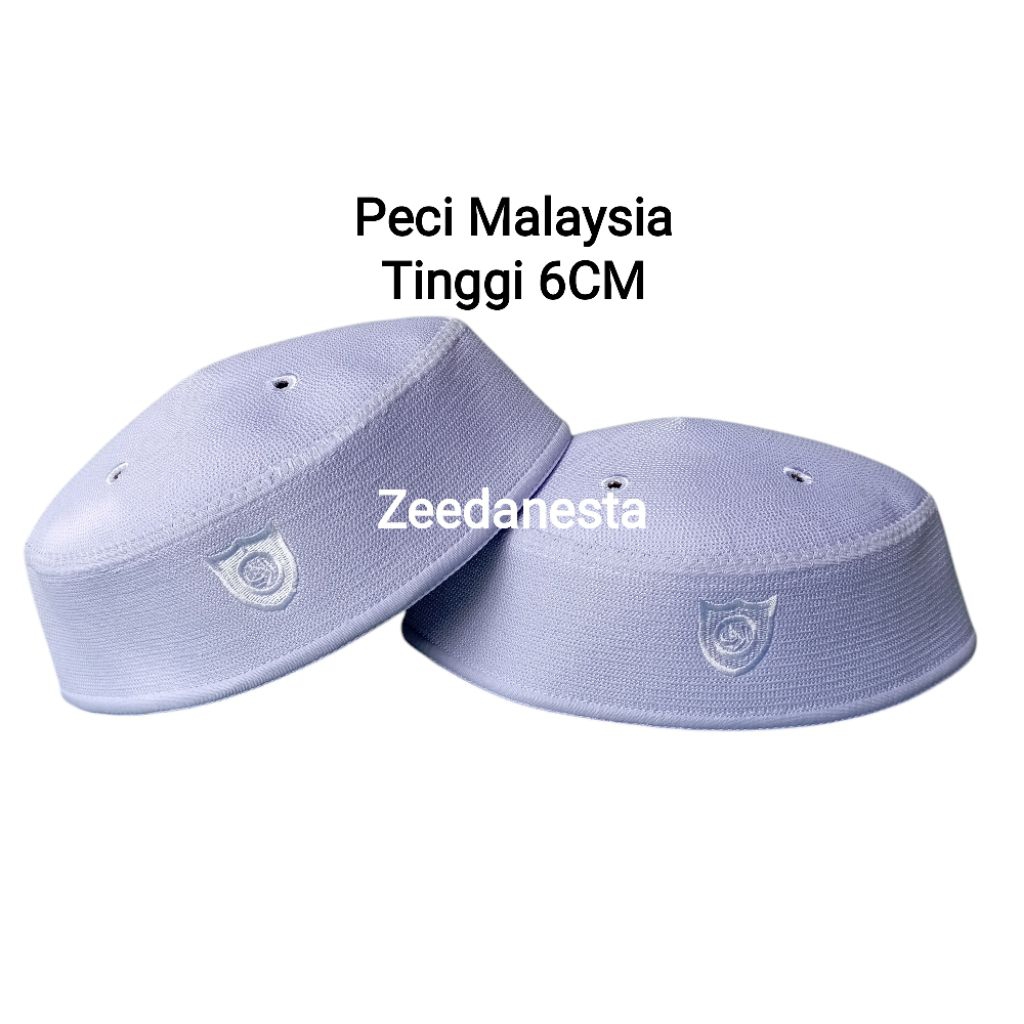 Kopiah Pendek Ceper Malaysia Songkok Tinggi 6 Putih Haji
