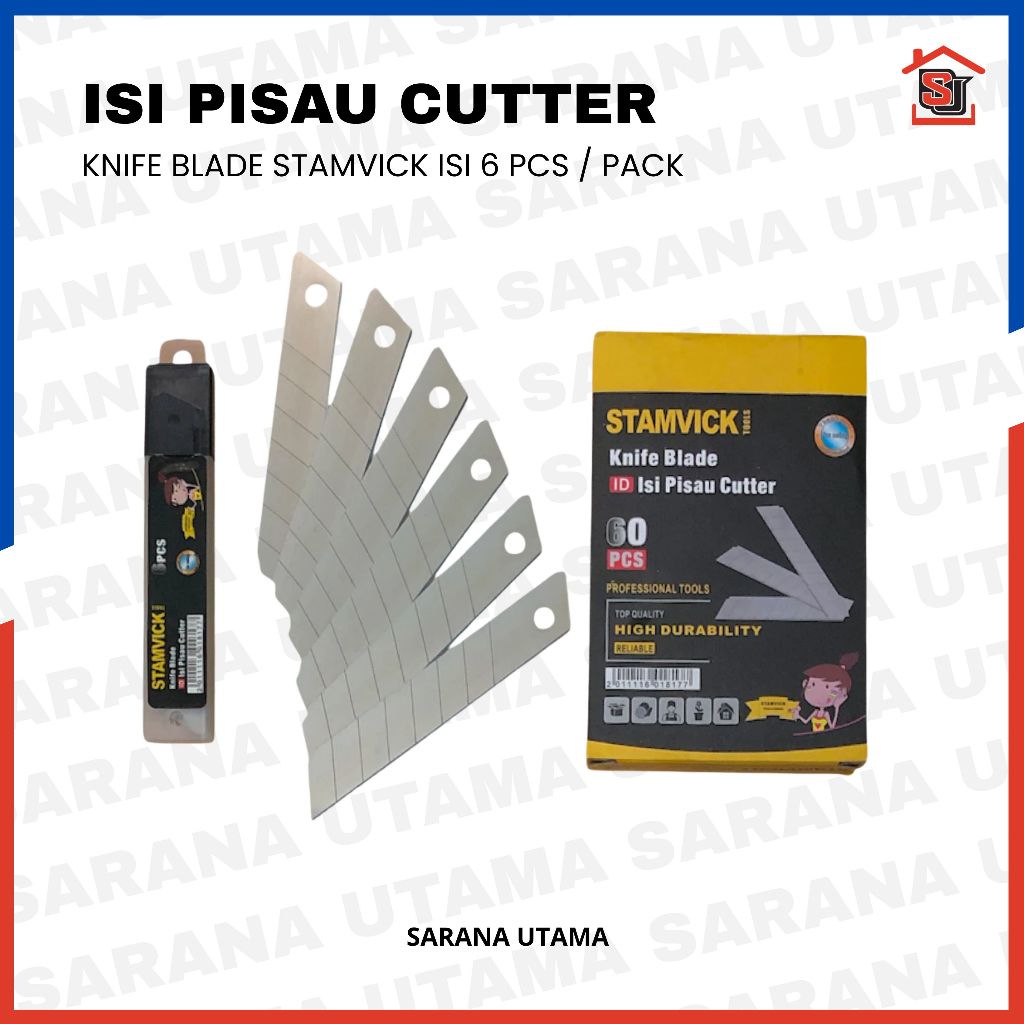

Stamvick Isi Pisau Cutter / Refill Pisau Cutter Jumbo Stamvick 1Pack ( 6 Pcs )