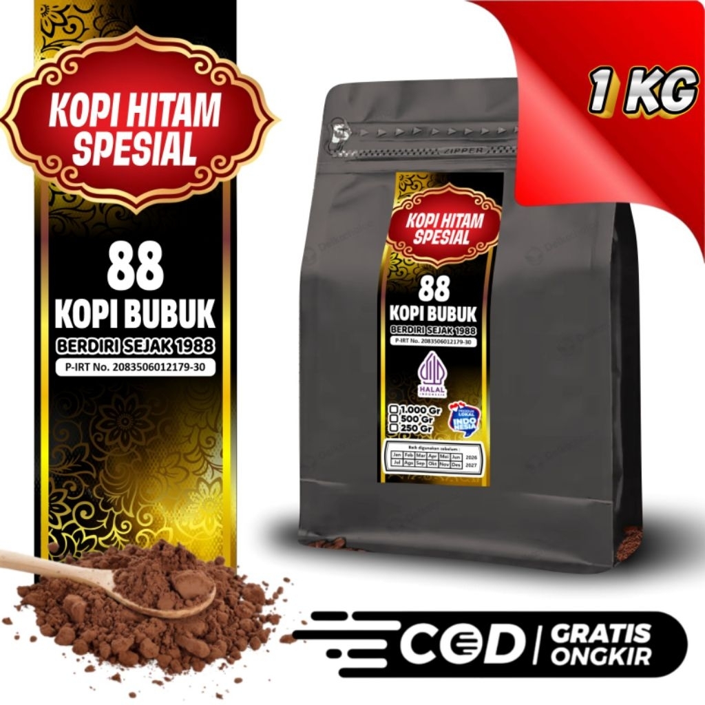 

Kopi Bubuk Hitam Spesial 1kg Super Uenak Kwalitas Istimewa 88kopi