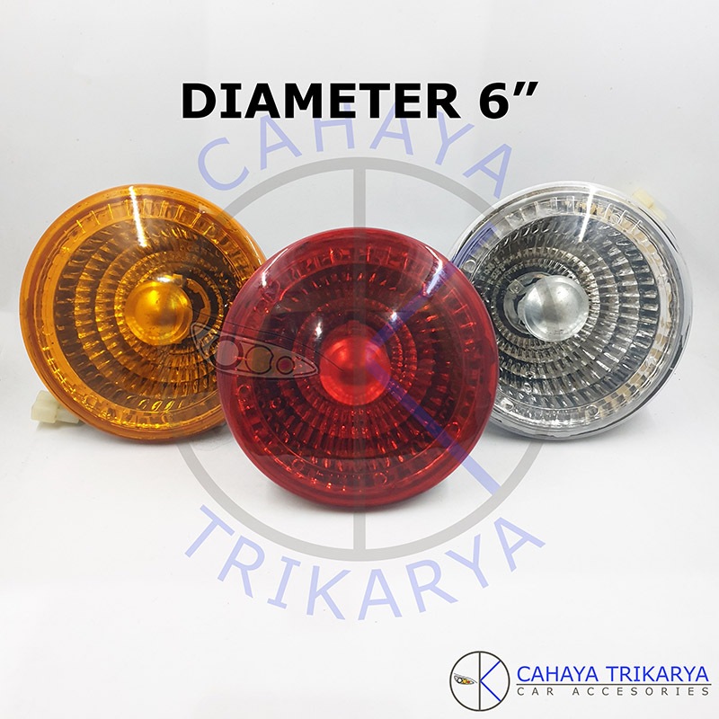 Lampu Rem Belakang / Stop Lamp / Sen Sein Bulat Penanda Mobil Truk Diameter 6 Inch / 6" Universal Ku