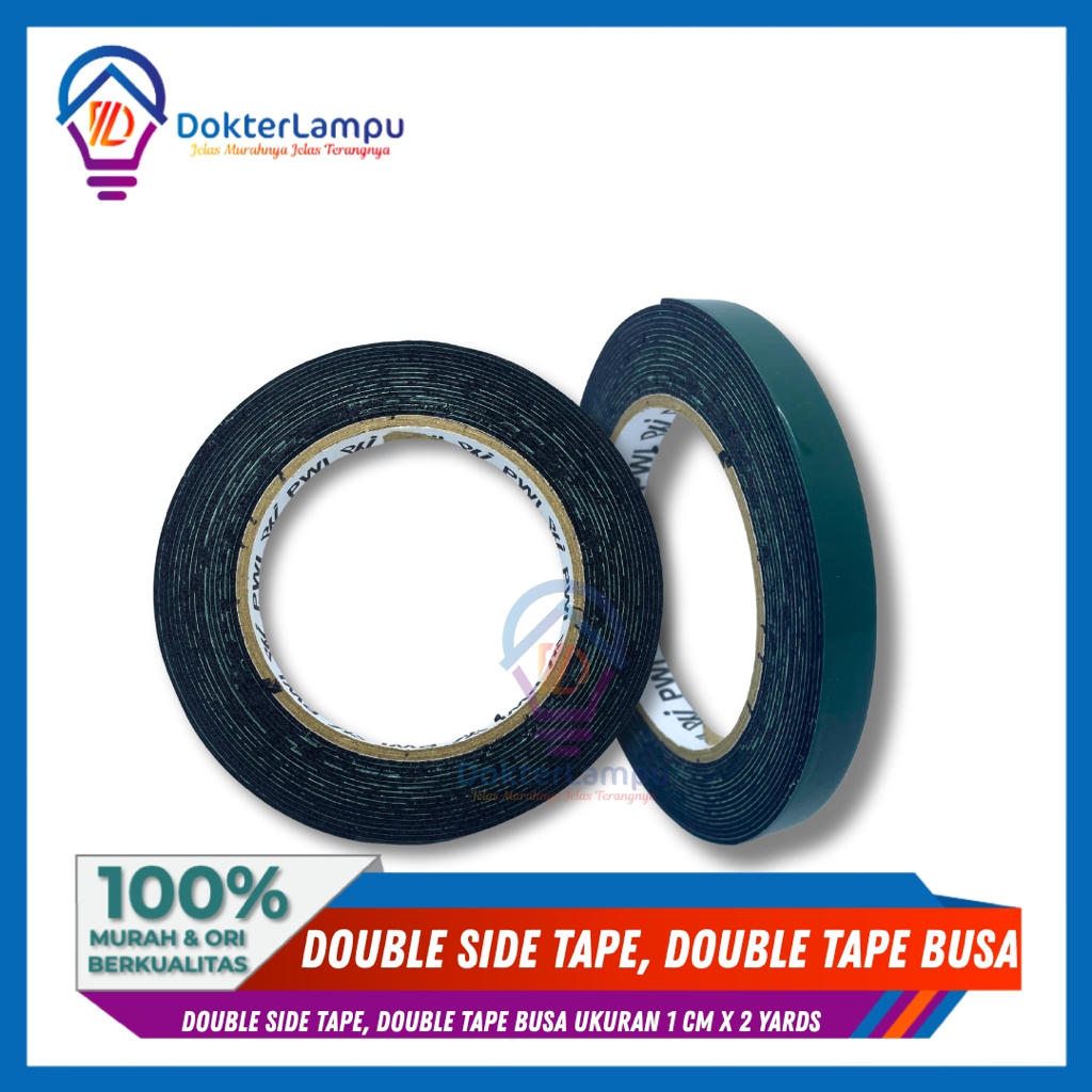 

double side tape, double tape busa ukuran 1 cm x 2 yards