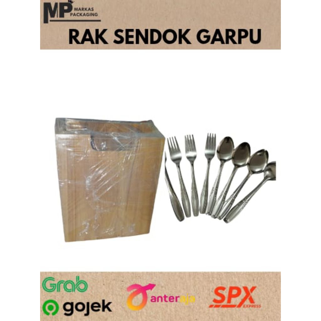 Rak Sendok Garpu Kayu Jati