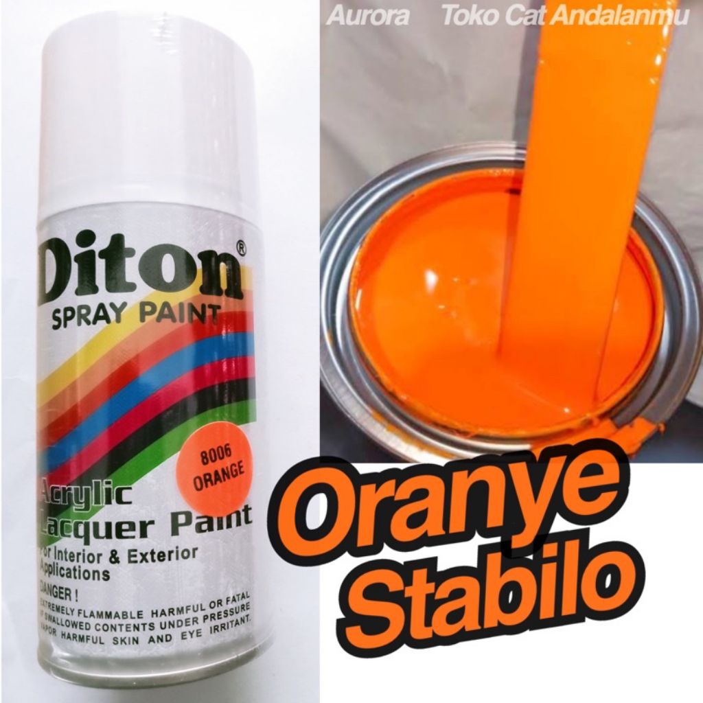 Pilok Diton Fluorescent Orange 8006 Stabilo Oren 300ml | Cat Semprot Sepeda Motor Mobil