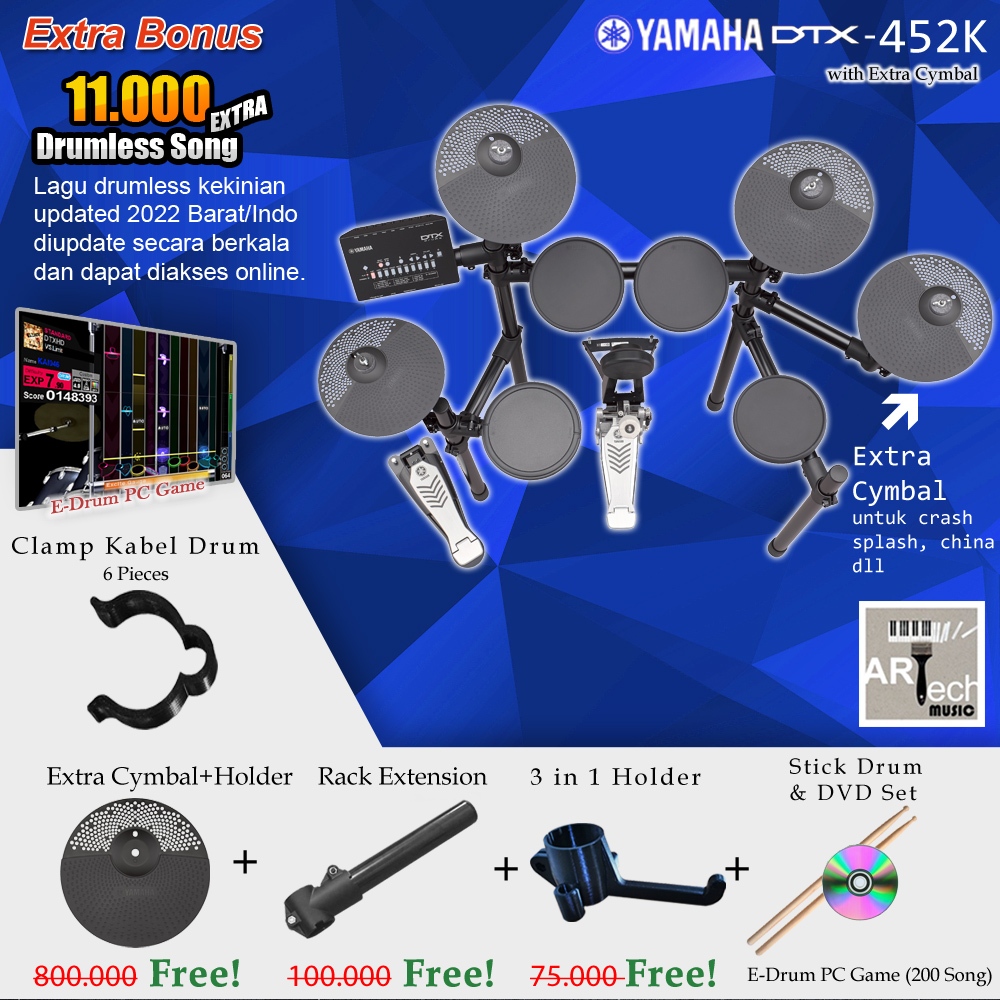 Drum Elektrik Yamaha DTX452K with XtraCymbal/ DTX452 / DTX 452 / 452K