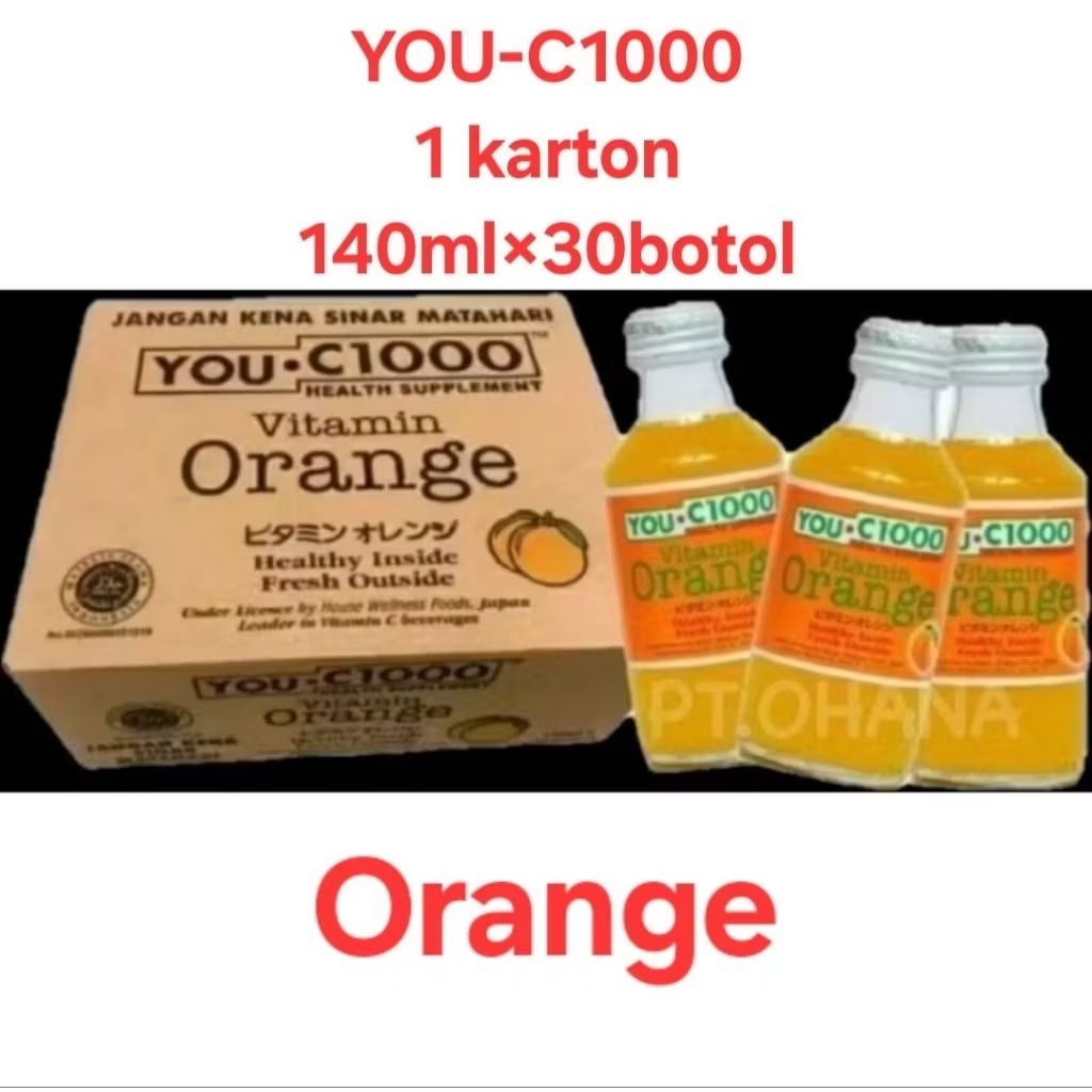 

YOU-C1000 orange kemasan botol kaca 140ml×30pcs