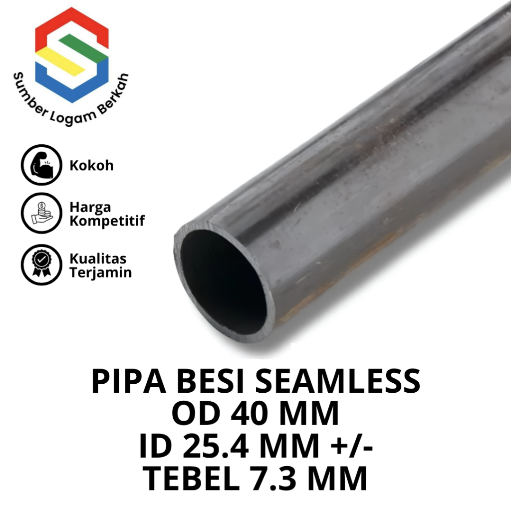 Pipa besi seamles od 40 mm x id 25.4 mm