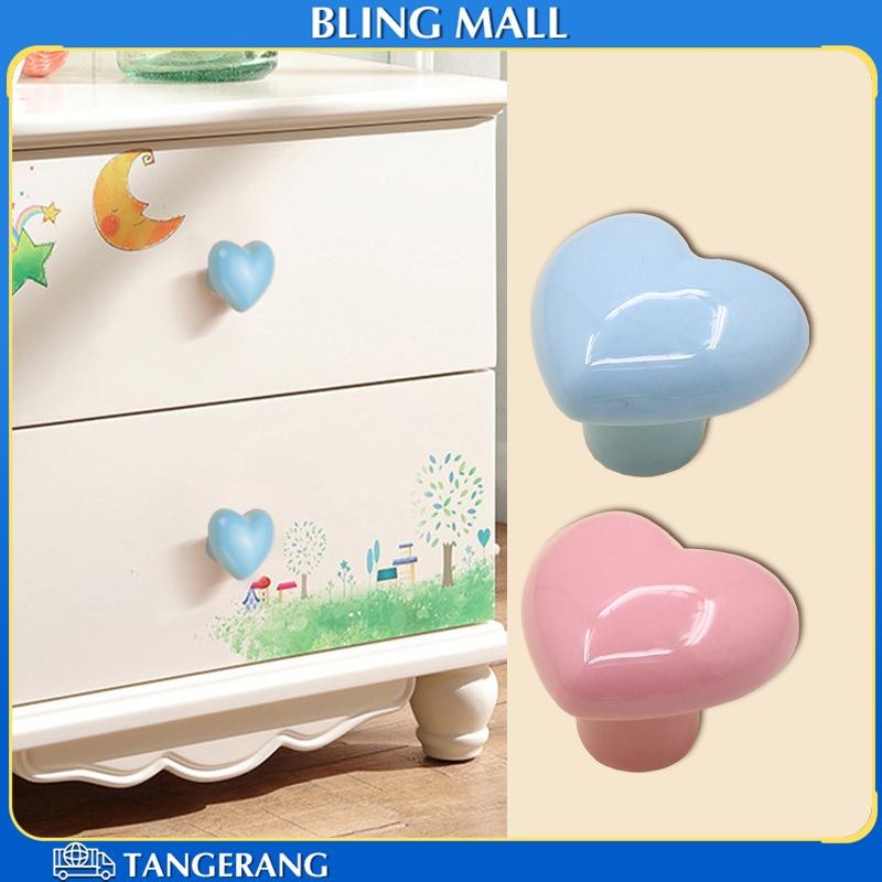4*3.6*3.1CM Handle Lemari Minimalis Hati No Punching Single Hole Handle Pintu Knob Anak Portabel Tar