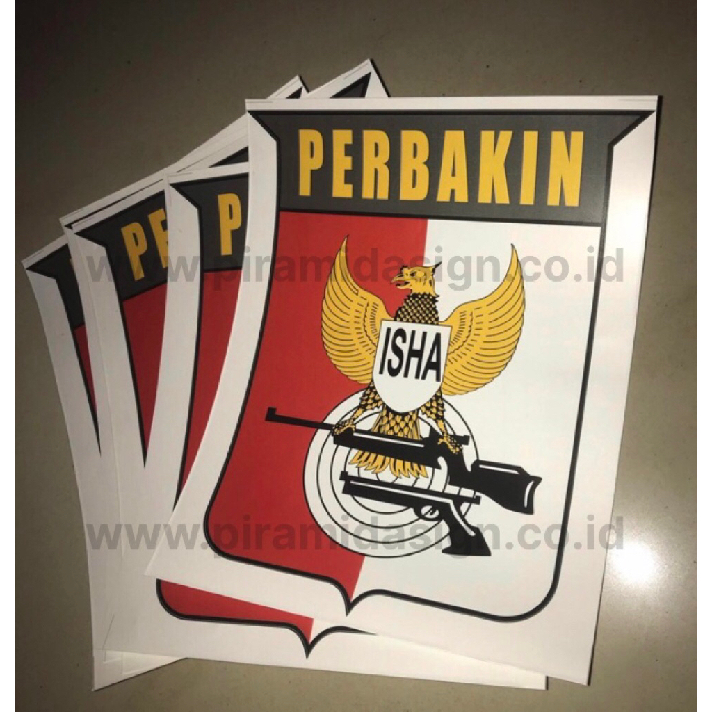 

Stiker perbakin logo club tembak shooting menembak isha