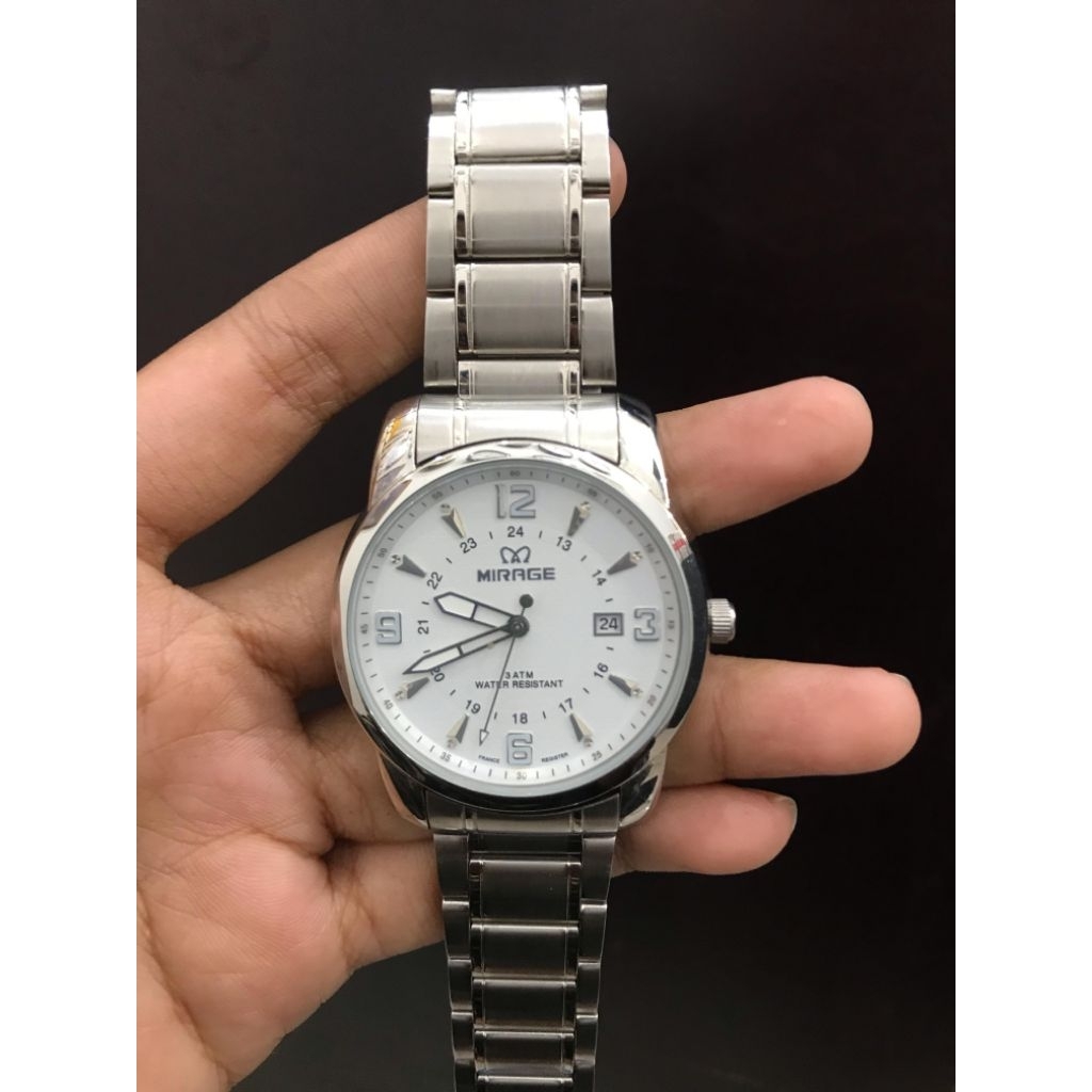 JAM TANGAN MIRAGE COWOK STAINLESS STEEL