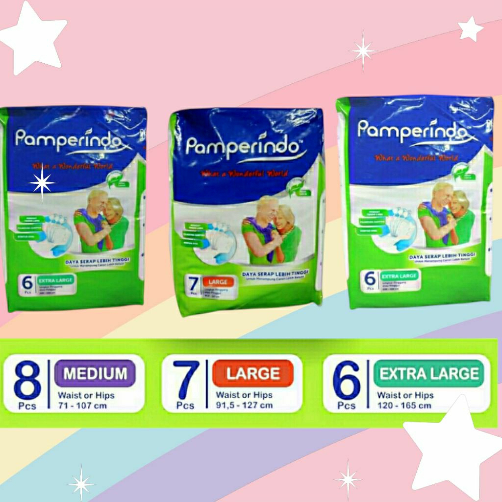 Pamperindo Popok Dewasa | Adult Diapers Size M / L / XL