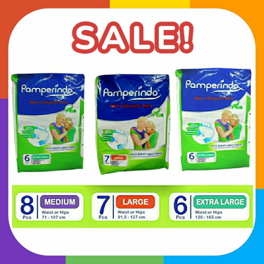 Pamperindo Popok Dewasa | Adult Diapers Size M/L/XL