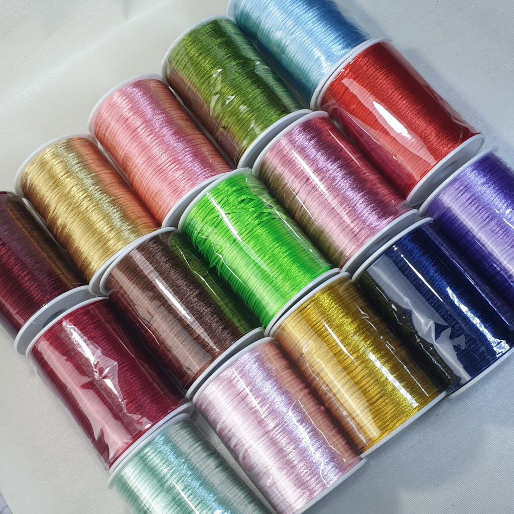 1 Roll - TALI CINA | TALI SATIN ANEKA WARNA 2 MM | PITA GROSGRAIN | PITA DOUBLE SATIN