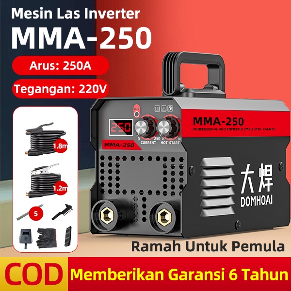 44cipay - DOMHOAI Mesin Las MMA-250 Inverter IGBT Digital Display Portable Trafo Las Listrik