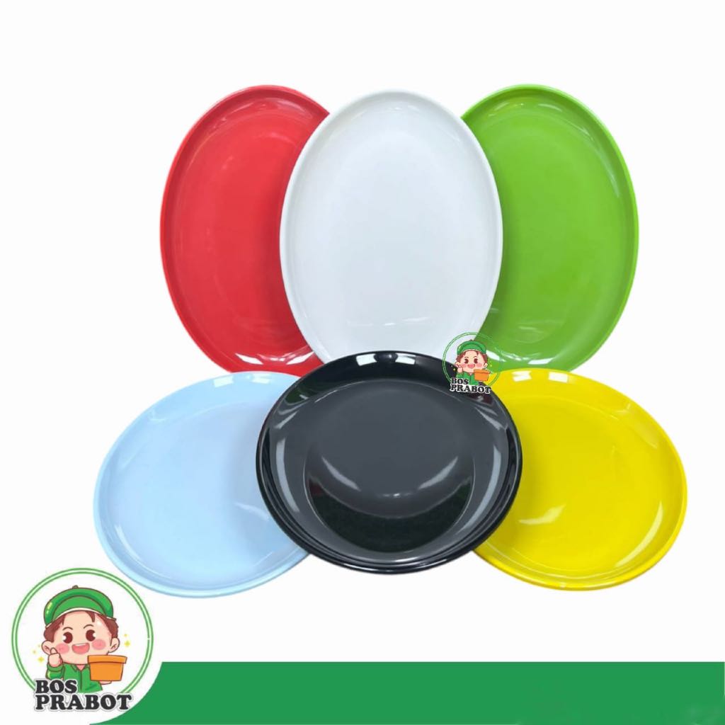 PIRING OVAL MELAMIN ASLI 6PCS / PIRING SAJI MELAMIN ASLI TEBAL 6PCS / PIRING MELAMIN SAJI