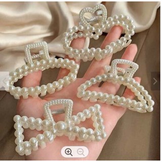 Jedai Rambut Mutiara Ala Korea Mutiara Impor 8 Cm Premium Pearl Claw Clip Jepit Rambut Korea Mutiara