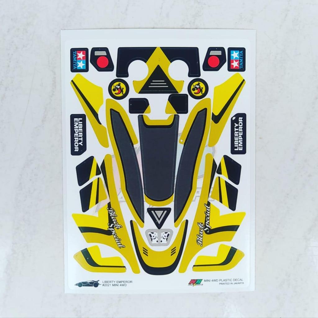 Stiker Liberty Emperor - Body Hitam Kombinasi Kuning - Vinnyl Laminating Doft