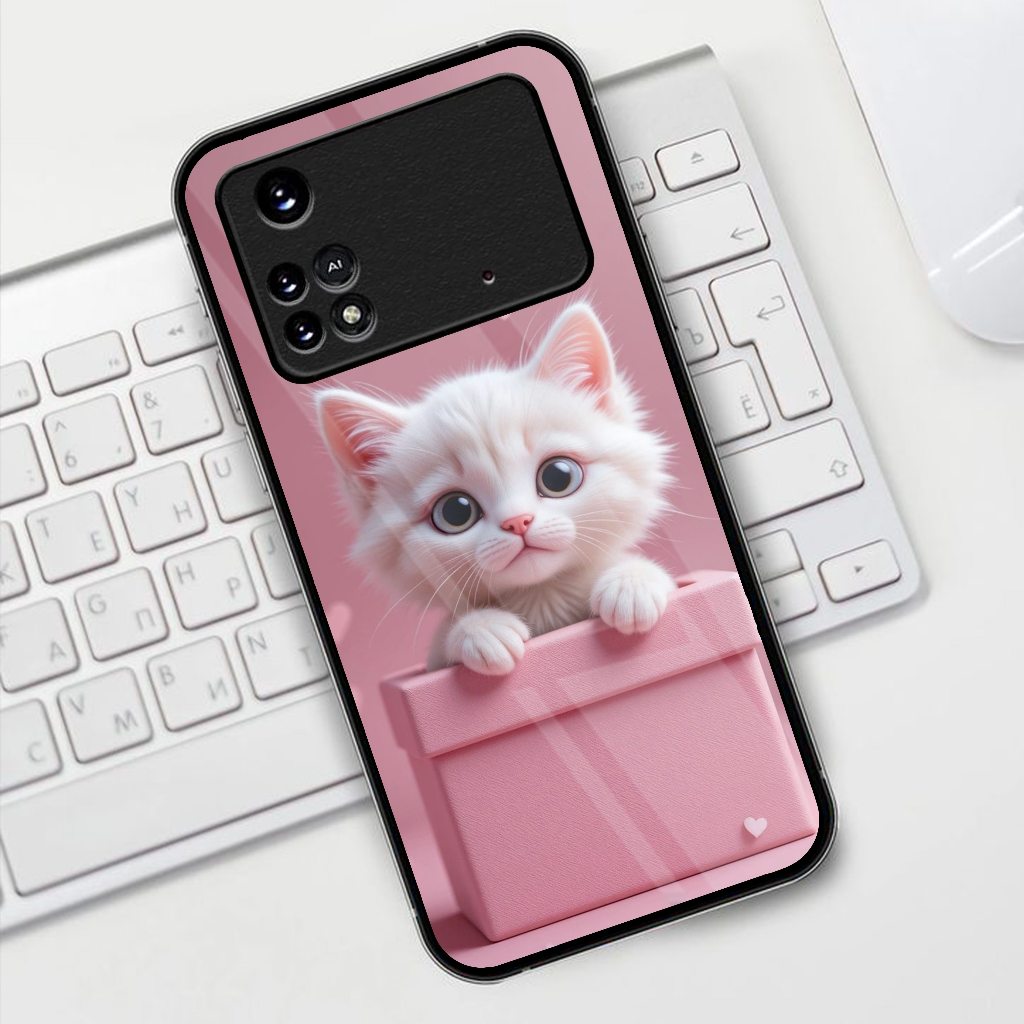 (B134) Softcase Glass Kaca POCO M4 PRO POCO C71 X7 5G C65 C75 F6 X3 X5  M5 M6 M6 PRO 4G Terbaru - Pe