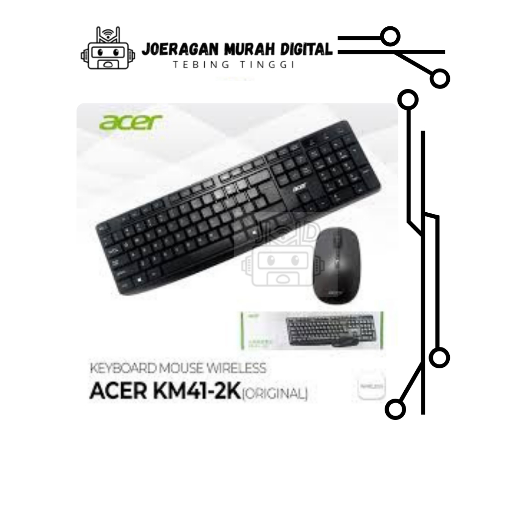 Acer Wireless Keyboard Dan Mouse Combo KM41-2K 2.4G Koneksi Nirkabel Untuk Komputer Dan Laptop
