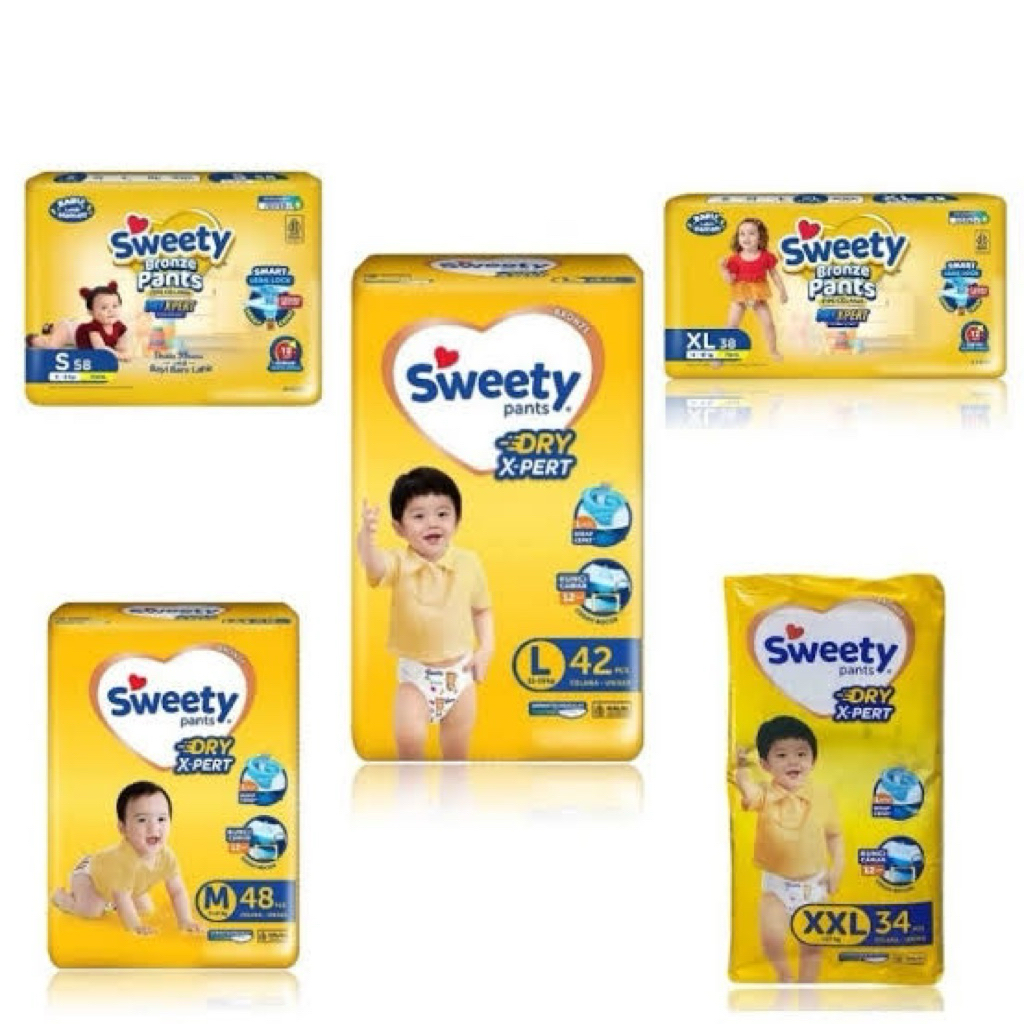 sweety popok jumbo S/M/L/XL/XXL bronze dry x-pert pampers bayi