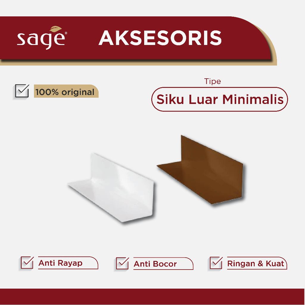 Plafon UPVC Sage / Aksesoris Lis Siku Luar Minimalis / Plafon UPVC / Plug Interlock