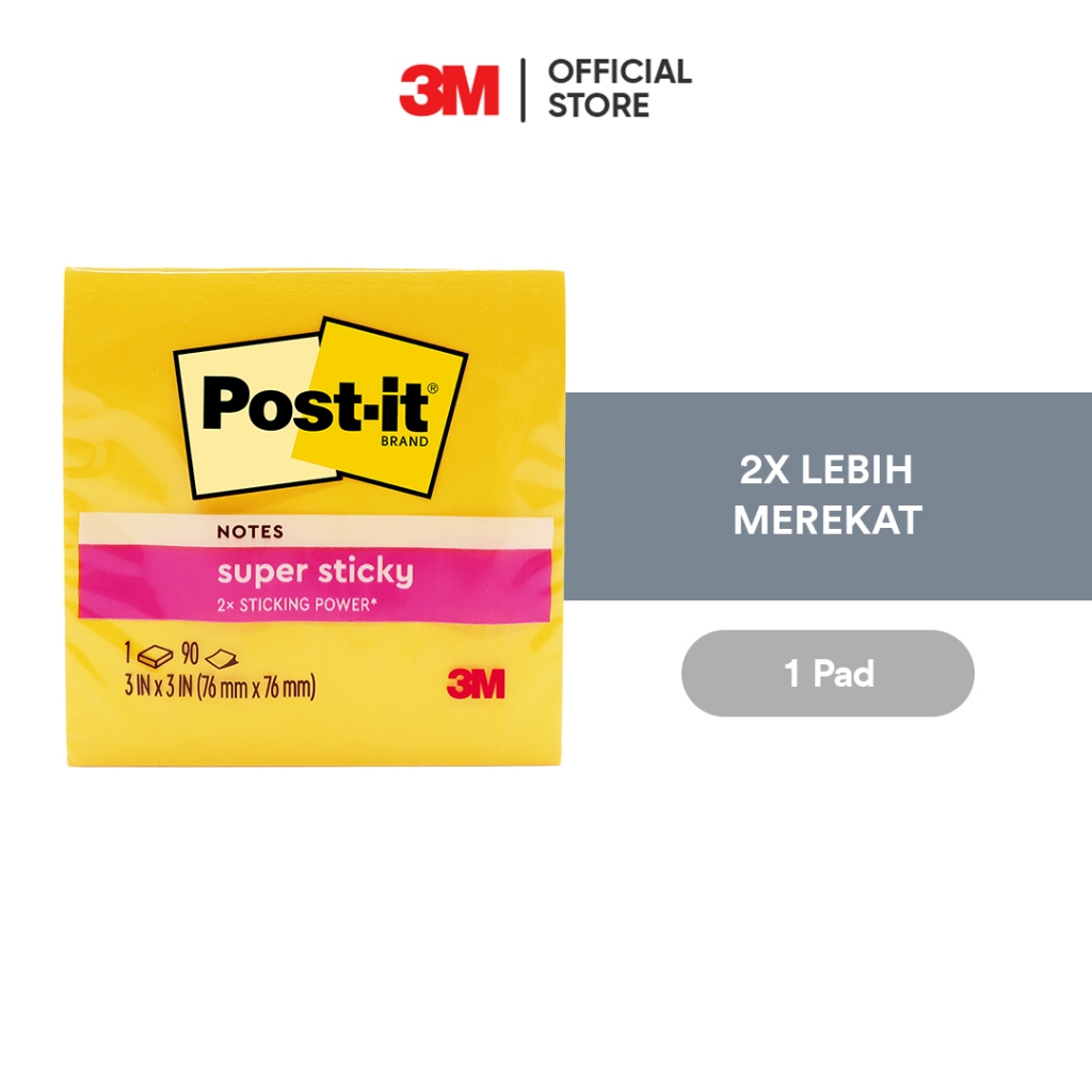 

3M™ Post-it® Super Sticky Notes 654-1SS3Y, Sunnyside, 3x3inch