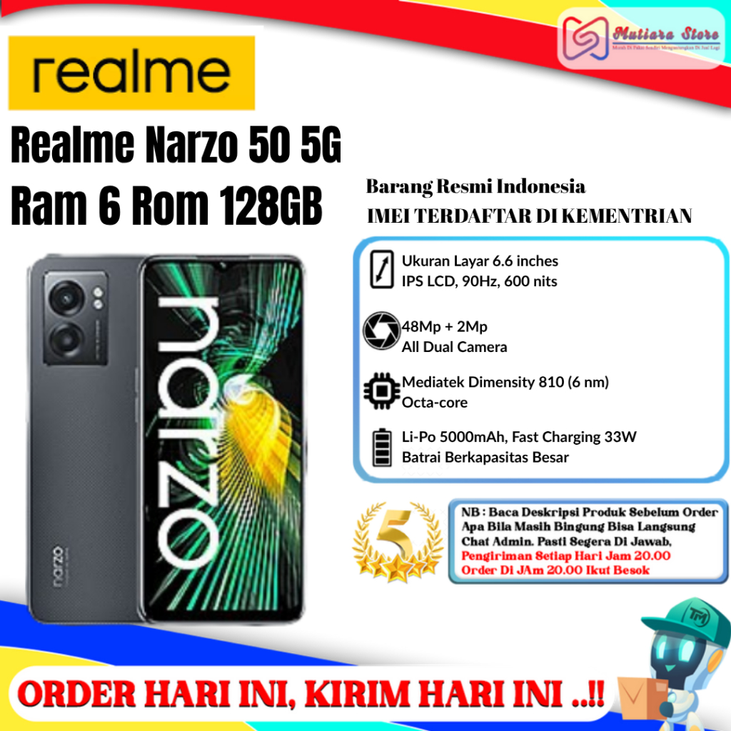 Realme Narzo 50 5G Ram 6 Rom 128GB