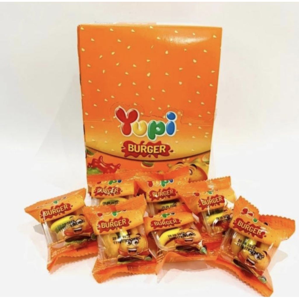 

Yupi burger max isi 12 pcs yupy gummy permen enak empuk
