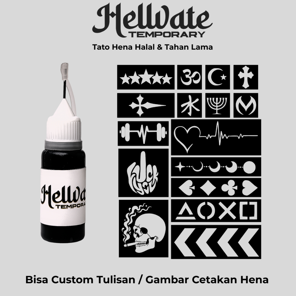 Tato Henna Tato Halal Tato Temporer Tahan Lama Bisa Custom Hena Kit D Hellvate Temporary