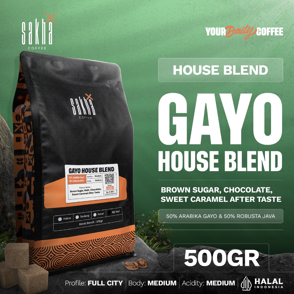 

Kopi Arabika Gayo Blend Coffee Espresso 500gr Biji Bubuk Premium Coffe Bubuk Murni Asli