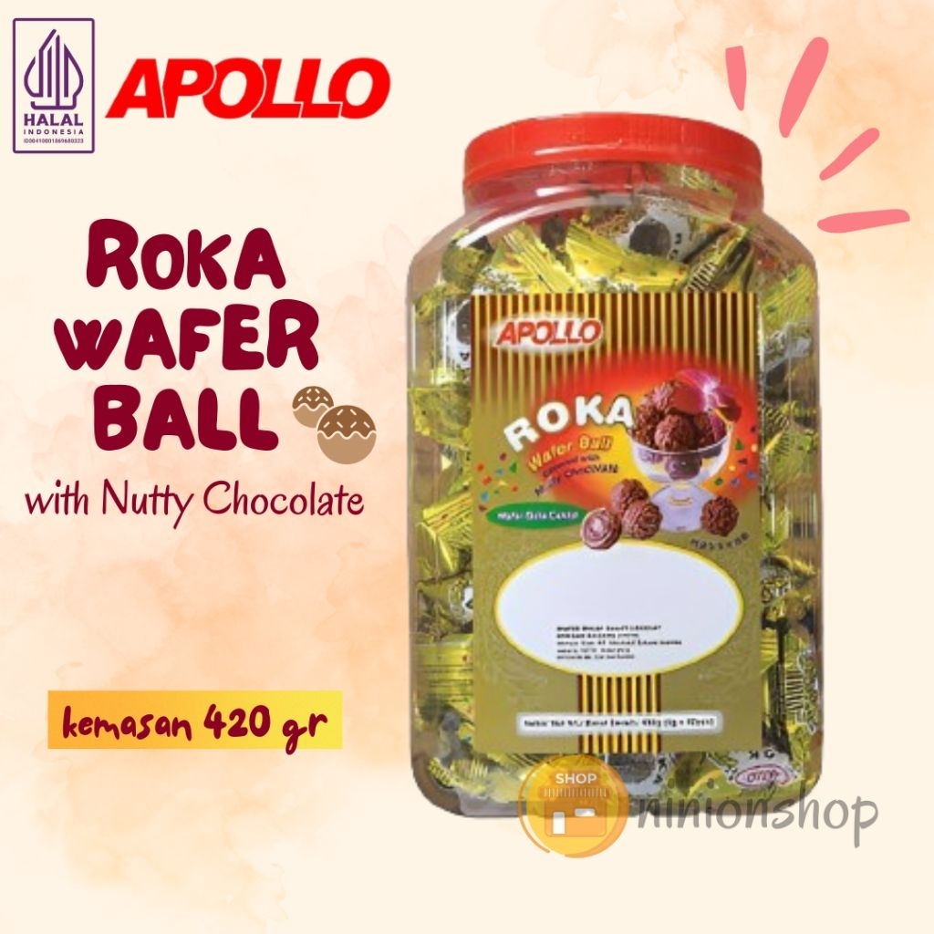 

APOLLO ROKA WAFER BALL kemasan 420gr isi 70pcs