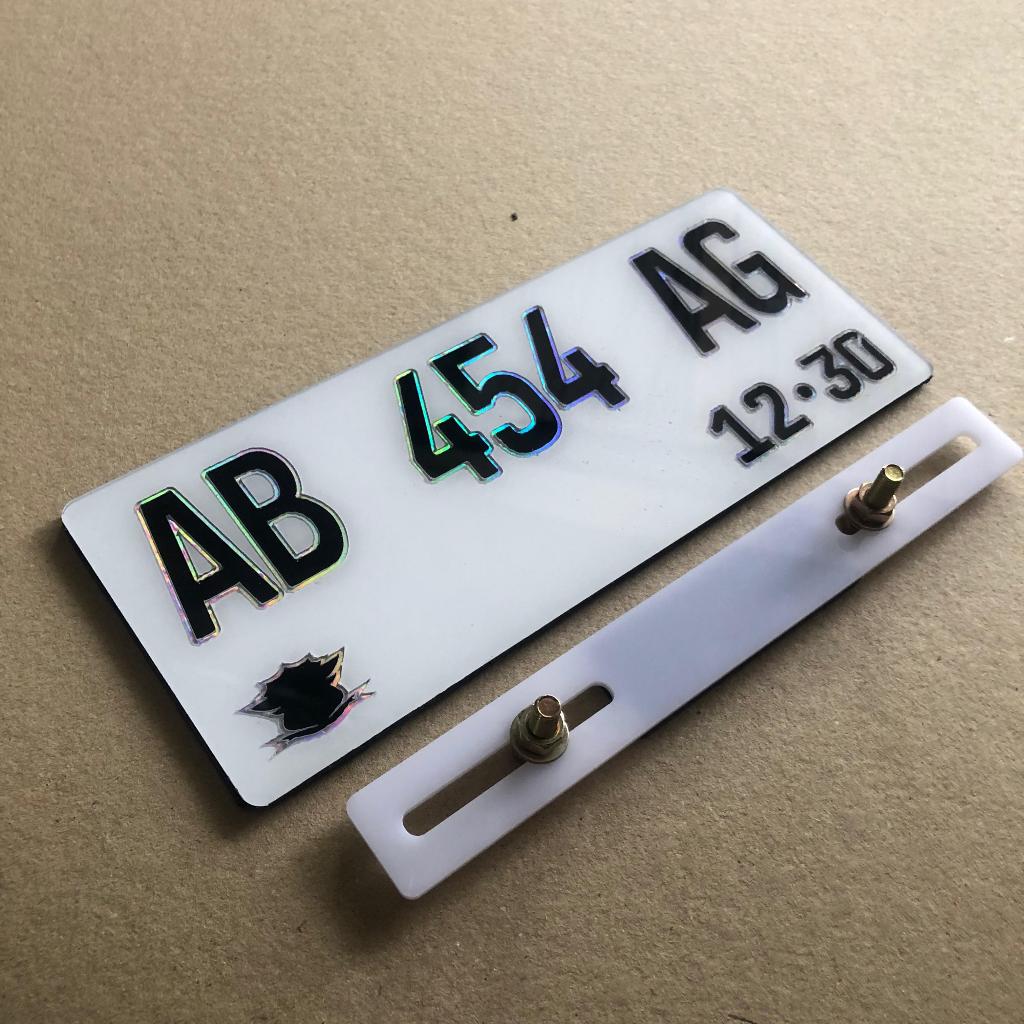 Plat Nomor Motor Akrilik Hologram Custom / Plat Nomor Motor Akrilik