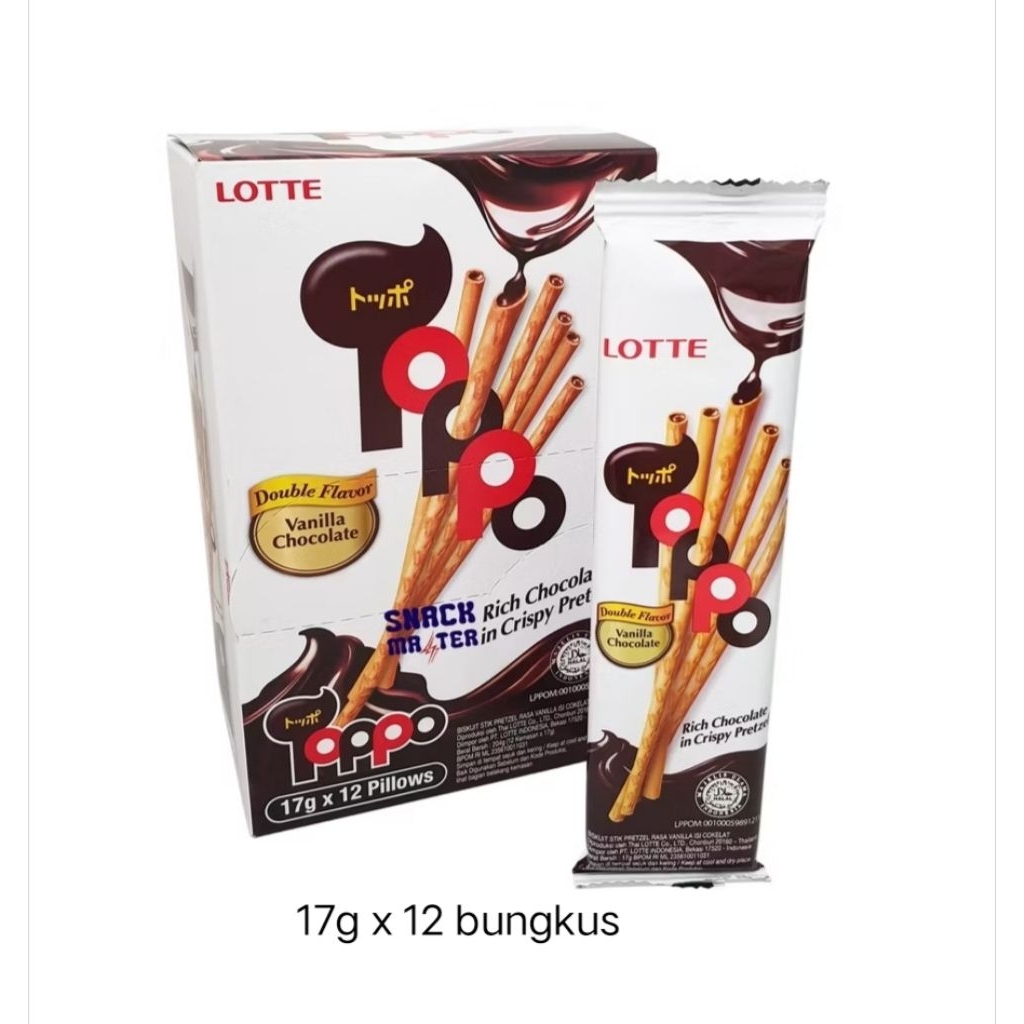 

Lotte Toppo Biskuit Stik Coklat Vanilla