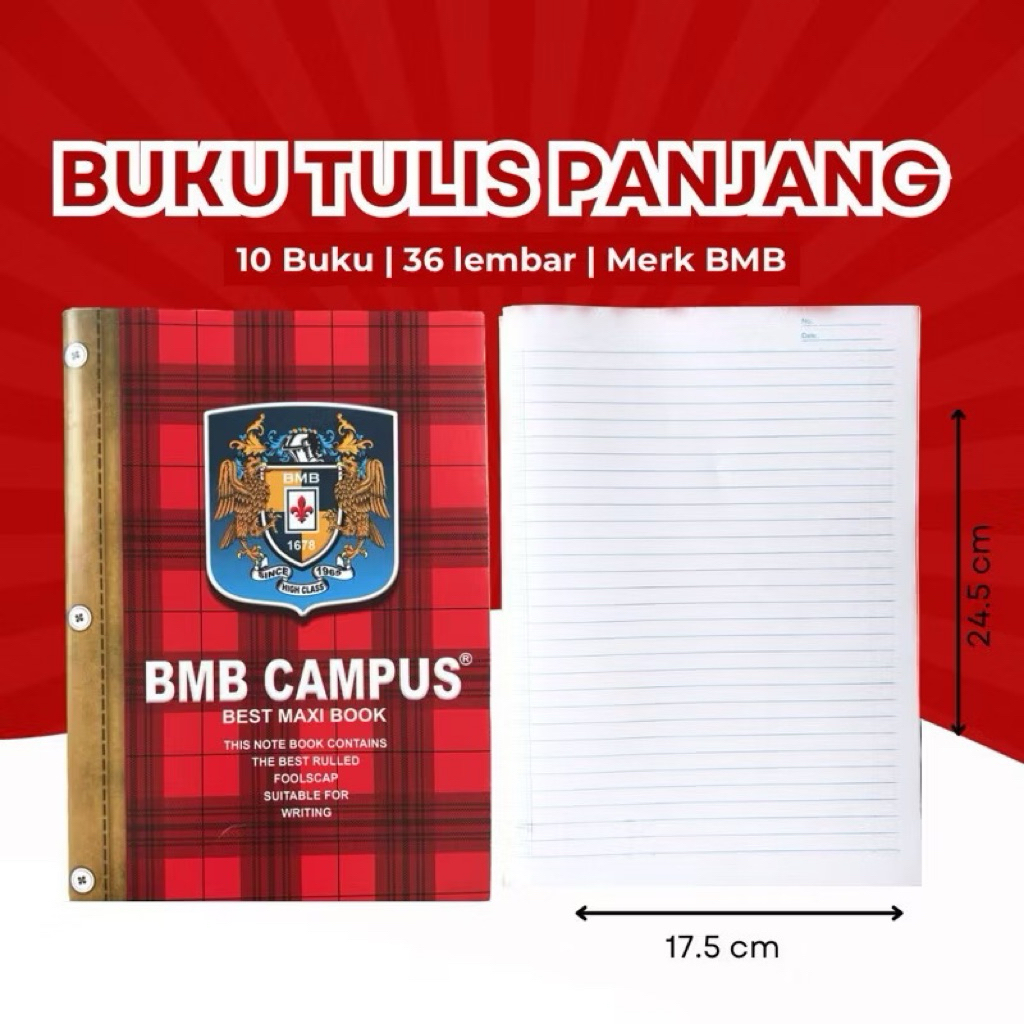 

(READY COD!!!) Buku Tulis PREMIUM BMB Campus 36/50 Lembar (10 PCS)