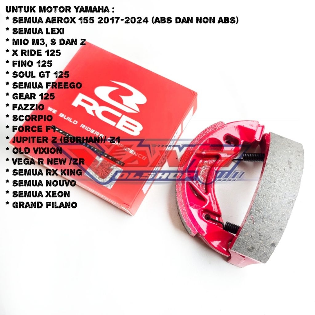 Kampas Rem RCB Tromol Trombol Belakang Yamaha Aerox 125/155 Fazzio, Grand Filano, Mio Series, All