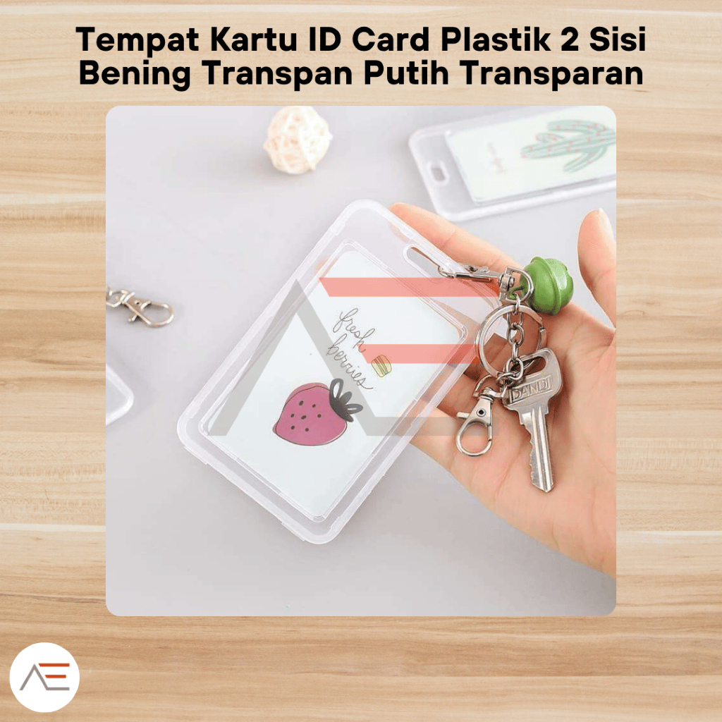 

Tempat Kartu ID Card Plastik 2 Sisi Bening Transpan Putih Transparan