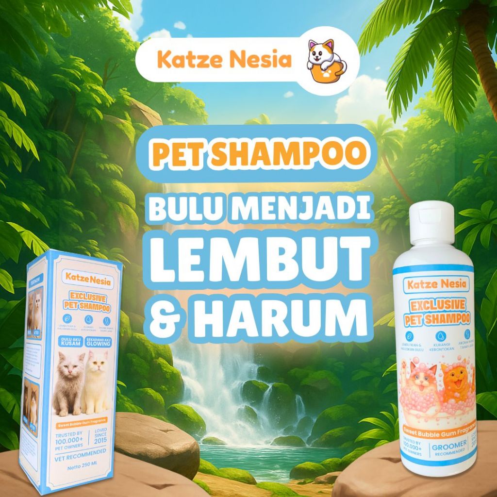 Katze Nesia Exclusive Pet Shampoo – Shampoo Anjing & Kucing | Lembut & Wangi Tahan Lama