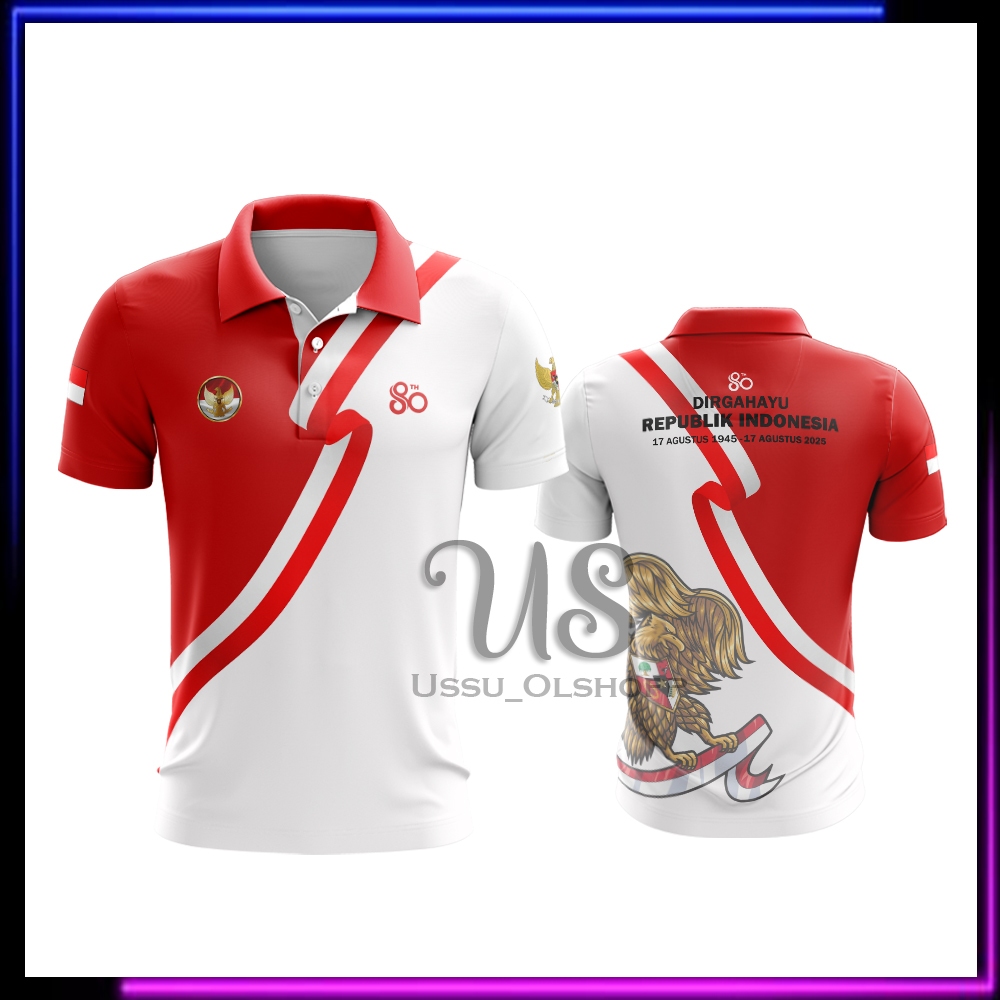 Kaos Pria 17 Agustus Hut RI 80 TH / Baju 17 Agustus / Kaos Agustusan Anak Dewasa / Jersey 17 Agustus