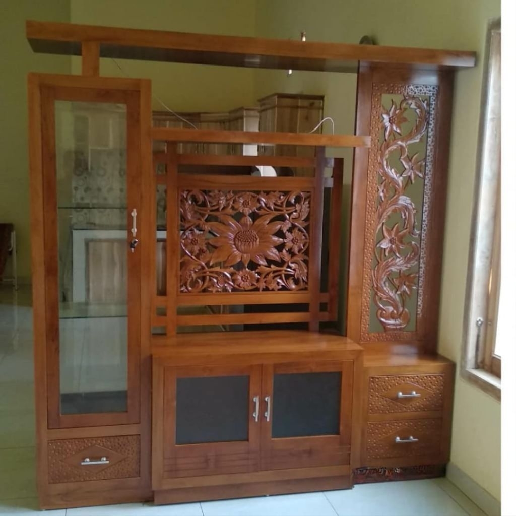 bufet partisi jati,bufet penyekat ruangan kayu jati