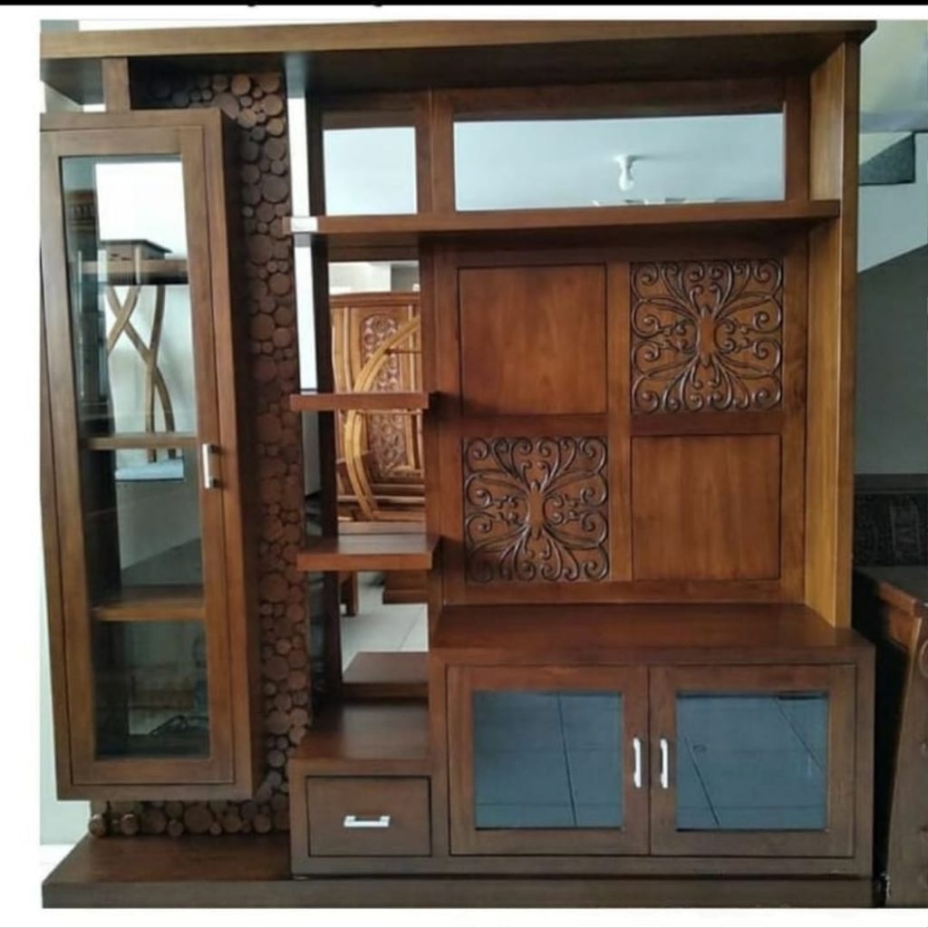 bufet partisi jati,bufet penyekat ruangan kayu jati