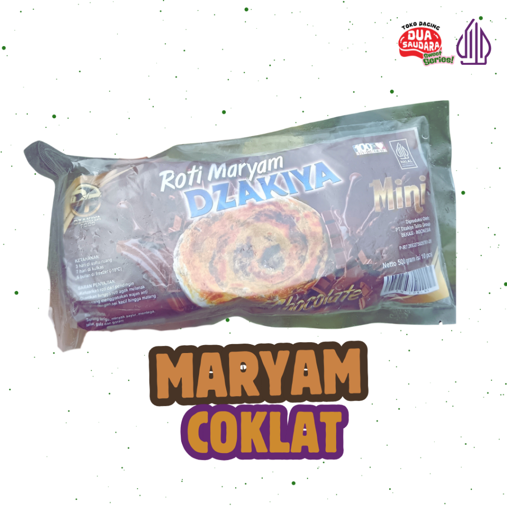 

Roti Maryam Dzakiya Mini Rasa Coklat isi 5 pcs