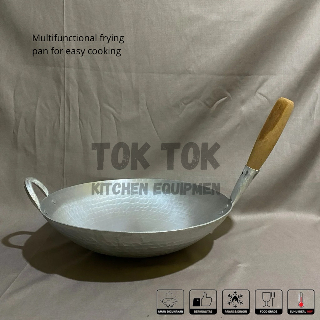 TokTok | Wajan Gagang | Wajan Seblak | Wajan Nasi Goreng Almunium 100% ORIGINAL Khas Garut Tebal Ant