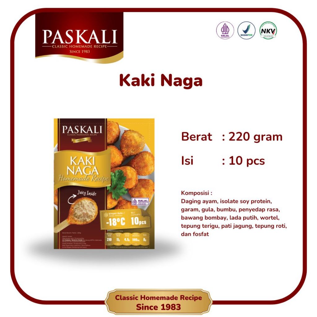 

Kaki Naga Paskali 200 Gram Isi 10 Pcs