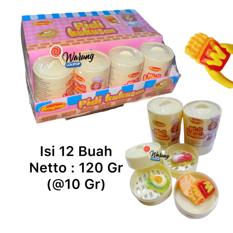 Permen Kukusan 12 x 10 gr – Permen Lunak Rasa Buah | Permen Mainan Anak Lucu & Unik