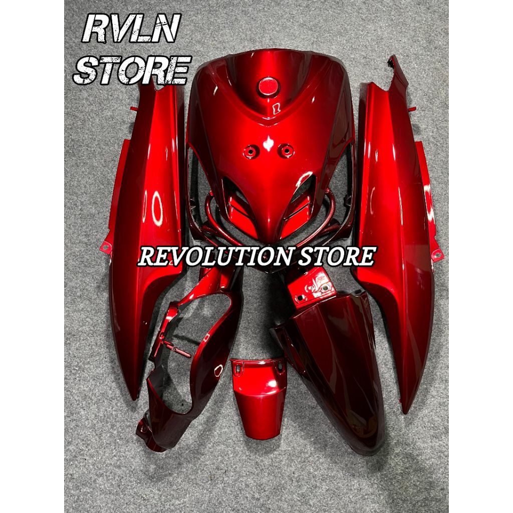 Cover ful body halus full set bodi Alus Yamaha Mio smile merah dark red