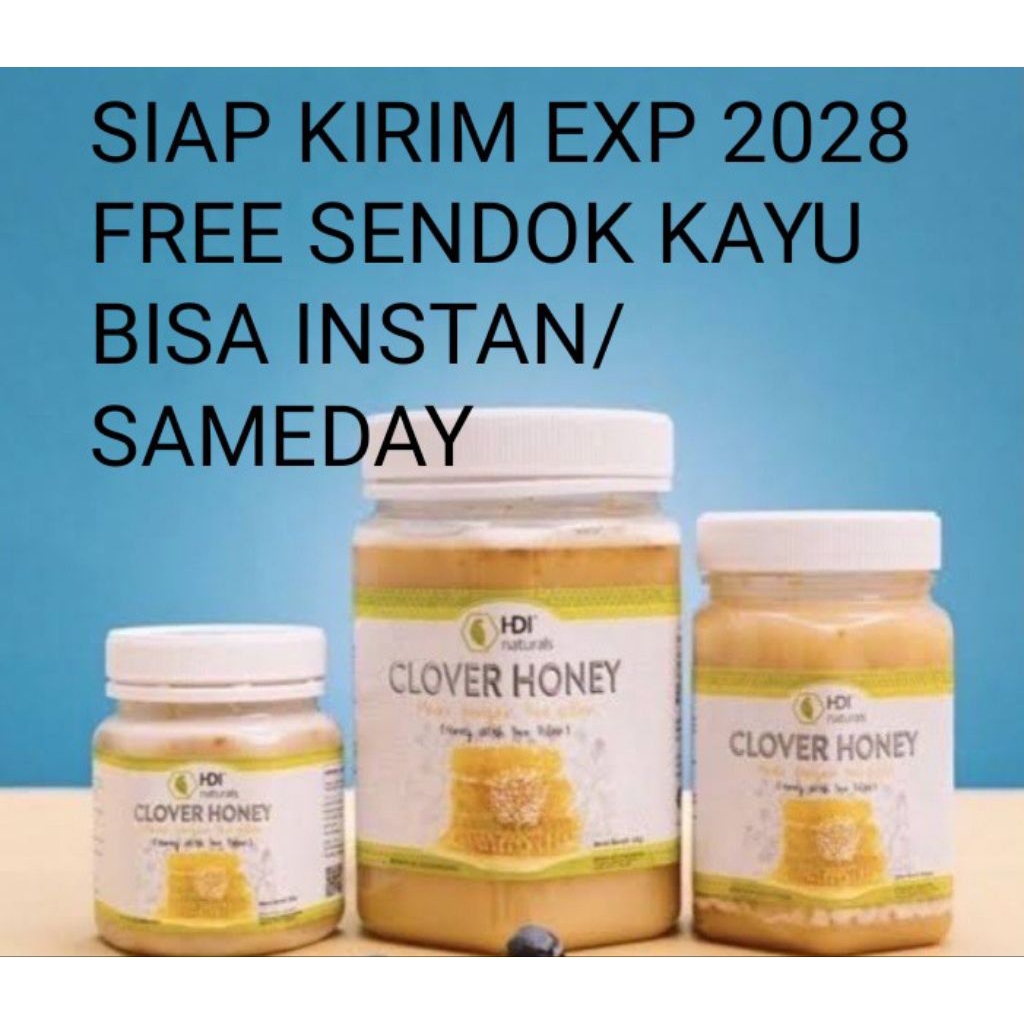 

clover honey 1kg,500gr,250gr segel exp 2028 ori free sendok kayu