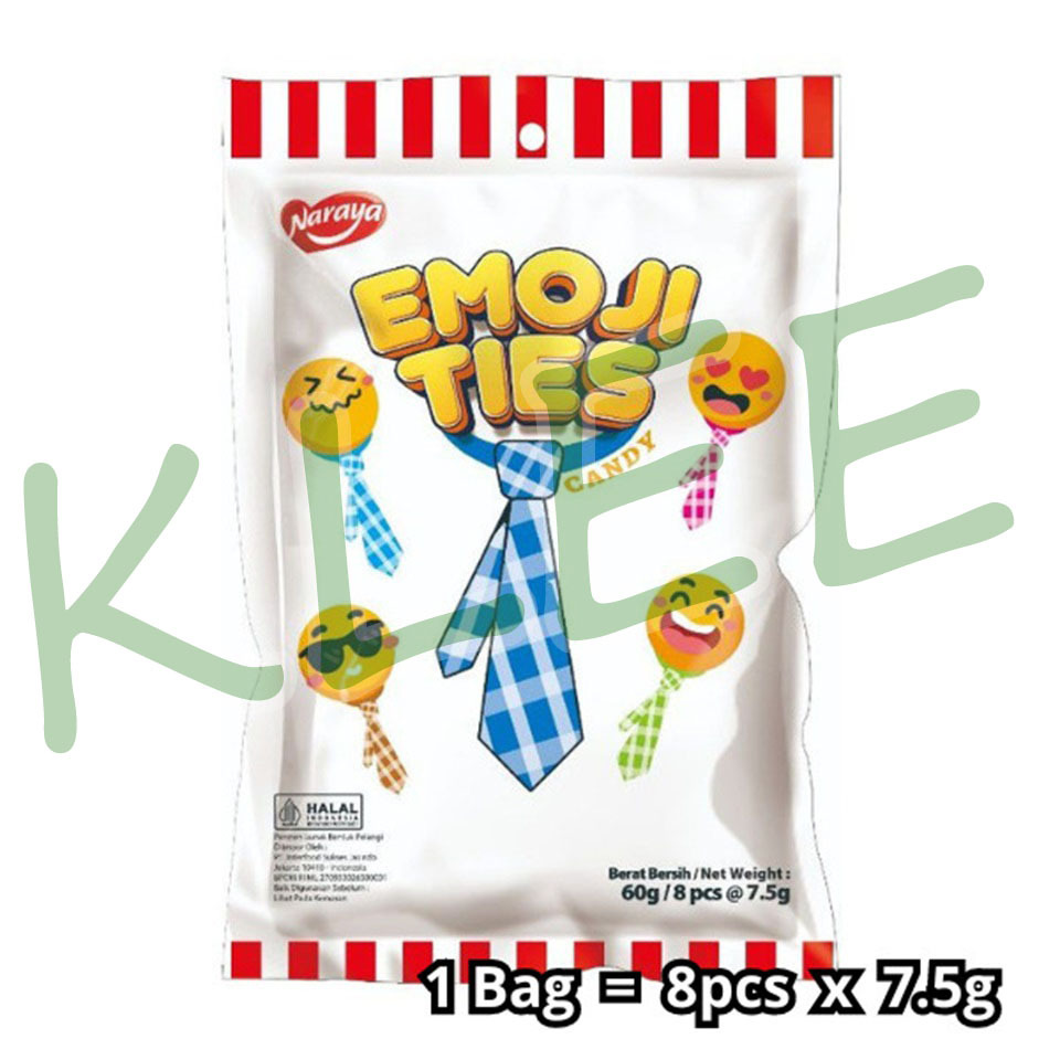 

Naraya Emoji Ties Sour Candy - Rainbow Candy - Permen Manisan Asam - Permen Lolipop - Permen Lunak Bentuk Pelangi 60g