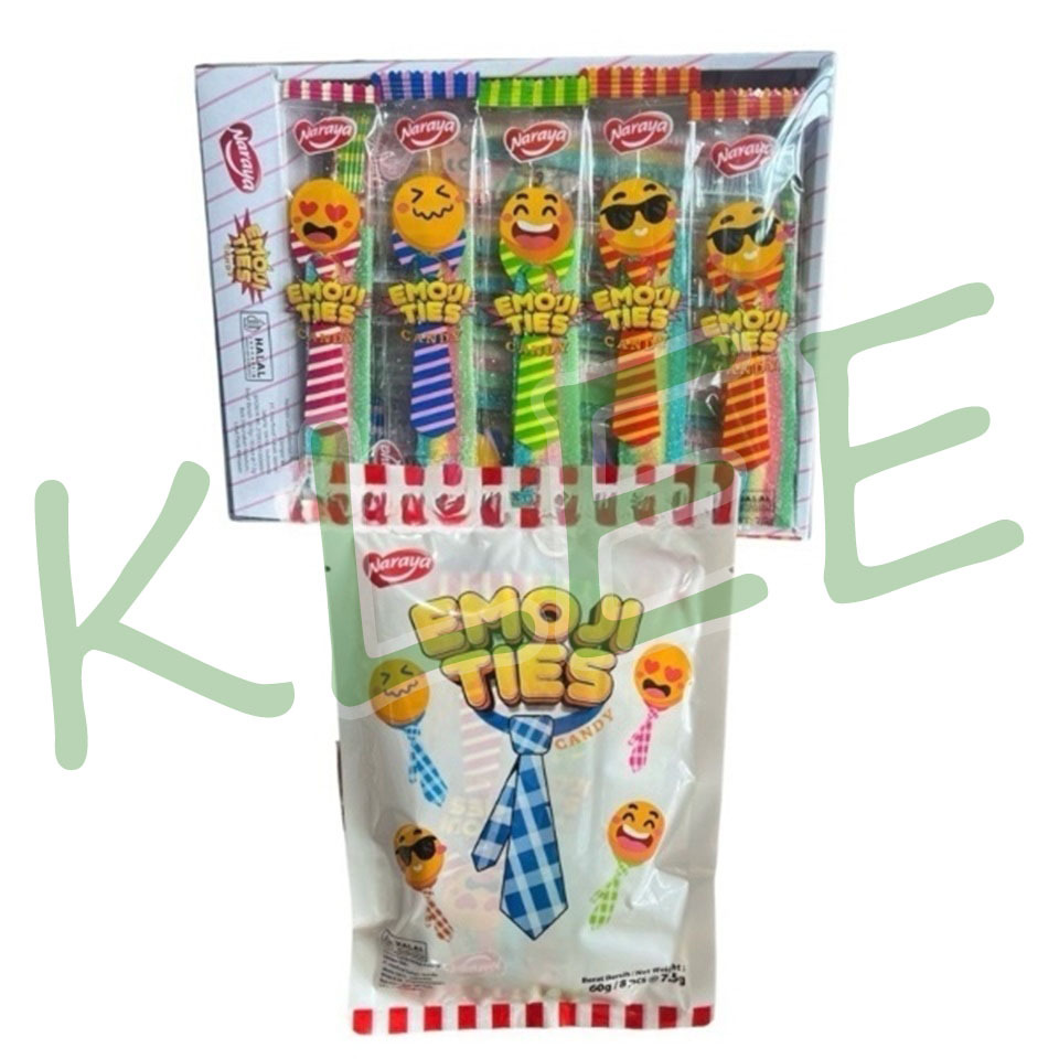 

Naraya Emoji Ties Sour Candy - Permen Lunak Bentuk Pelangi - Permen Lolipop - Permen Manisan Asam - Rainbow Candy 60g-225g