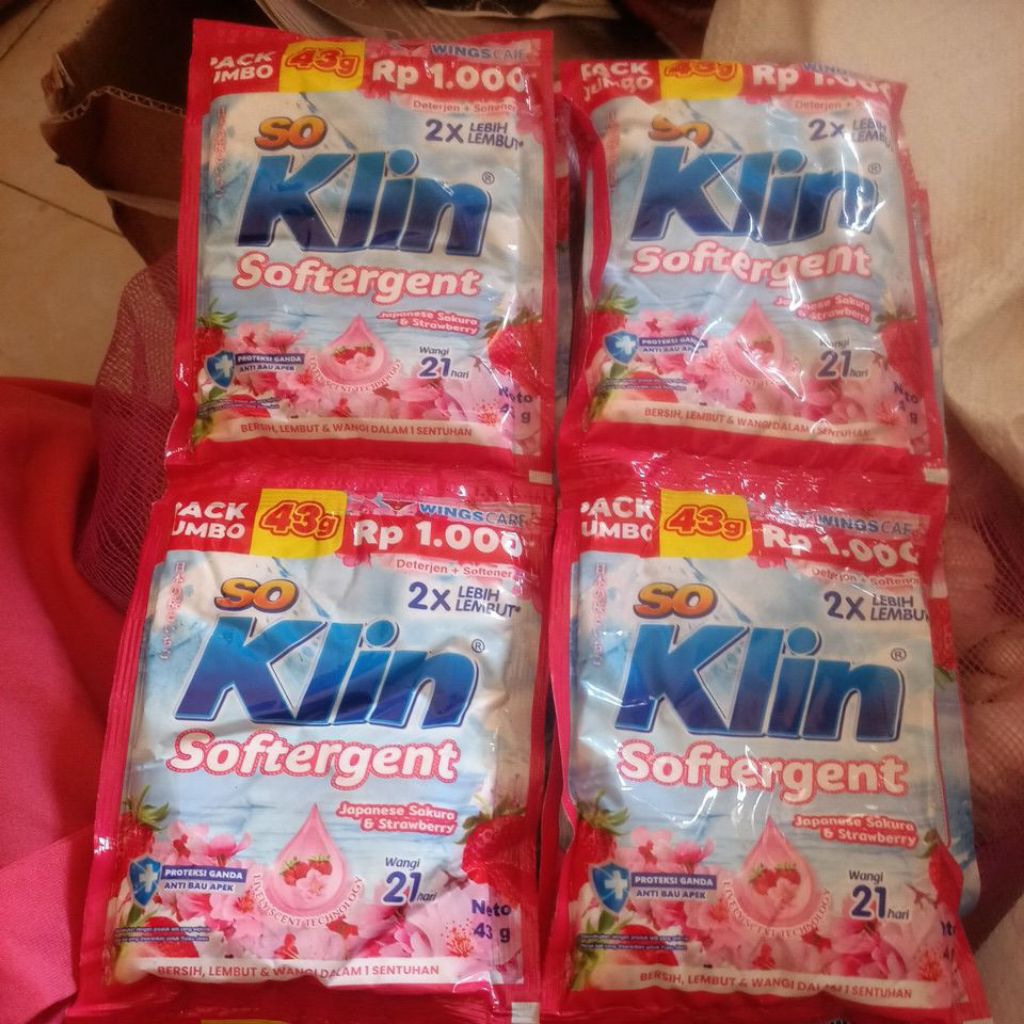 So Klin Softergent Bubuk 43g isi 6 Sachet