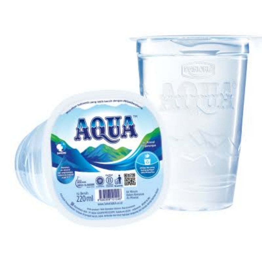 

AQUA CUP / AIR MINERALE AQUA Gelas 220ml per CUP TERMURAH [PROMO]